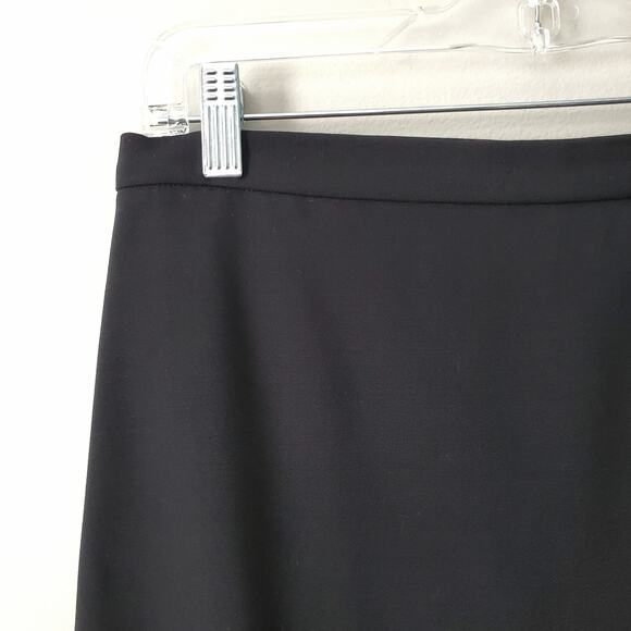 90s Y2K J Crew Black Italian Wool Tuxedo Midi Skirt M Cocktail Elegant Career - Picture 2 of 13